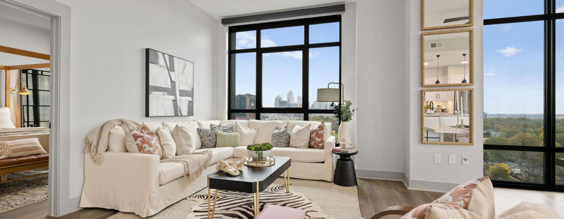 living room with couch and window