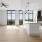 a spacious area with large windows